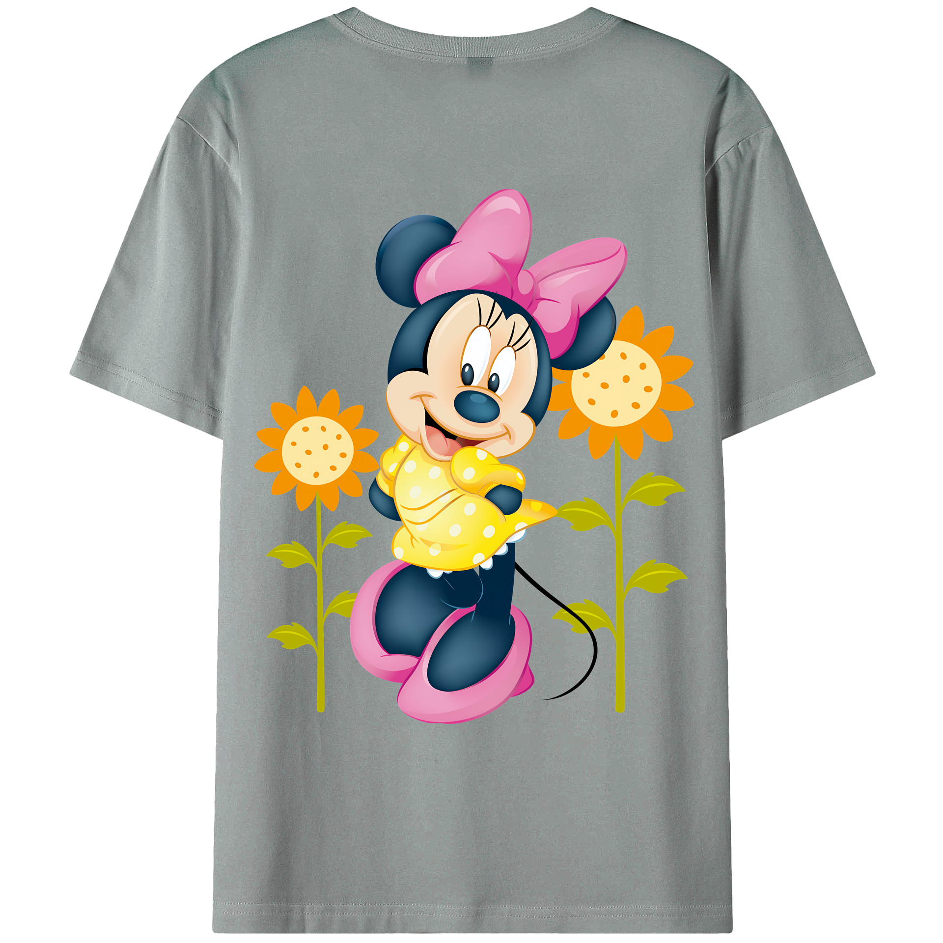 （画像用） ミッキーマウス Mickey Mouse 綿100％ メンズ半袖Tシャツ（バックプリント） 通気性